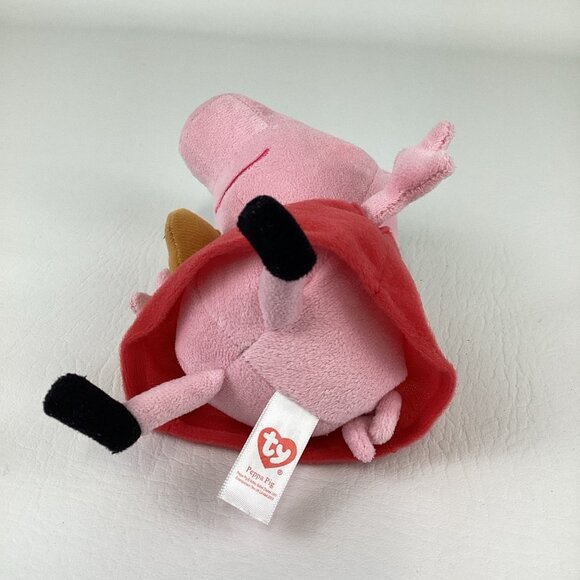 Ty Beanie Babies Peppa Pig 6" Plush Bean Bag Stuffed Animal Toy Vintage TAGS - Picture 6 of 7